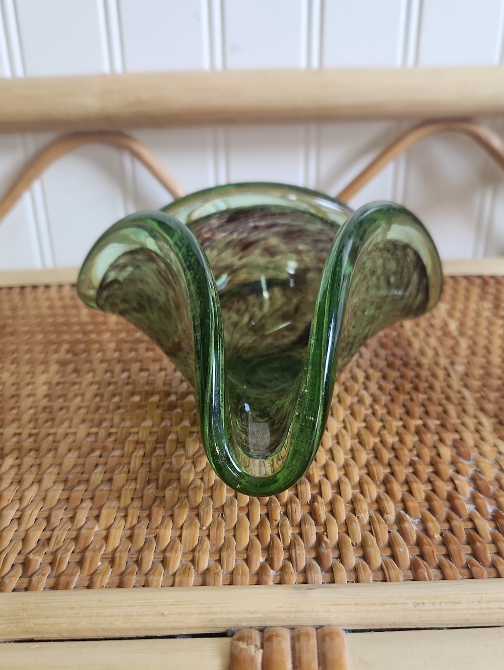 Vintage 70s Speckled Glass Dish